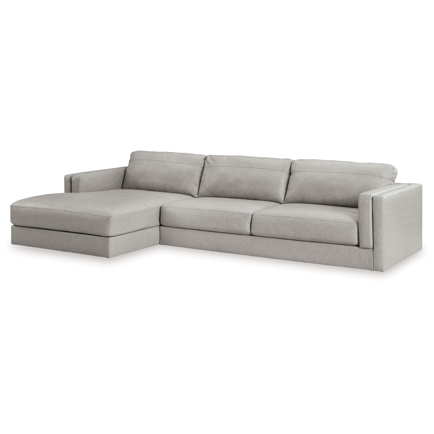 Amiata - Glacier - 2-Piece Sectional With Laf Corner Chaise - Leather Match