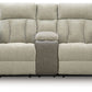 WhipLash - Power Reclining Loveseat With Console / Adj Headrest - Sisal