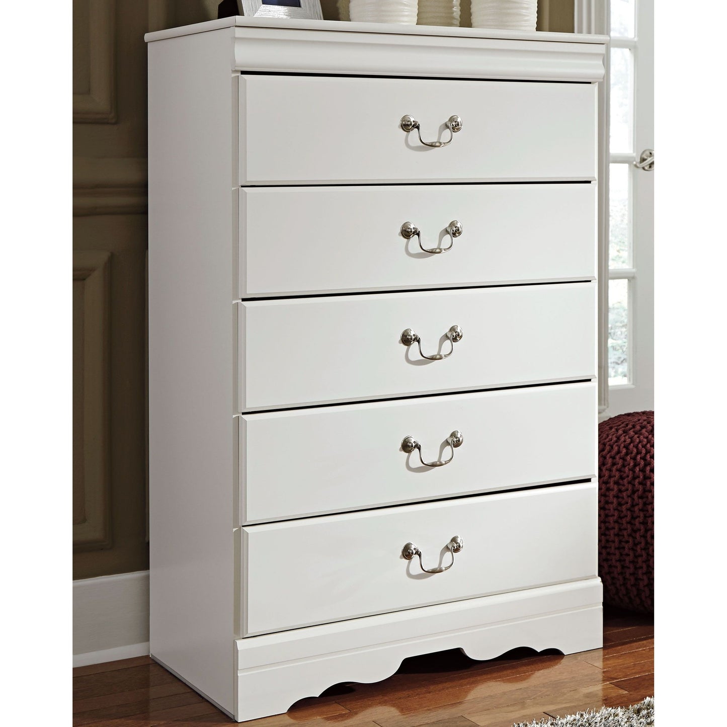 Anarasia - White - Five Drawer Chest