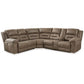 Ravenel - Fossil - 3-Piece Power Reclining Sectional With Raf Power Reclining Loveseat With Console - Faux Leather