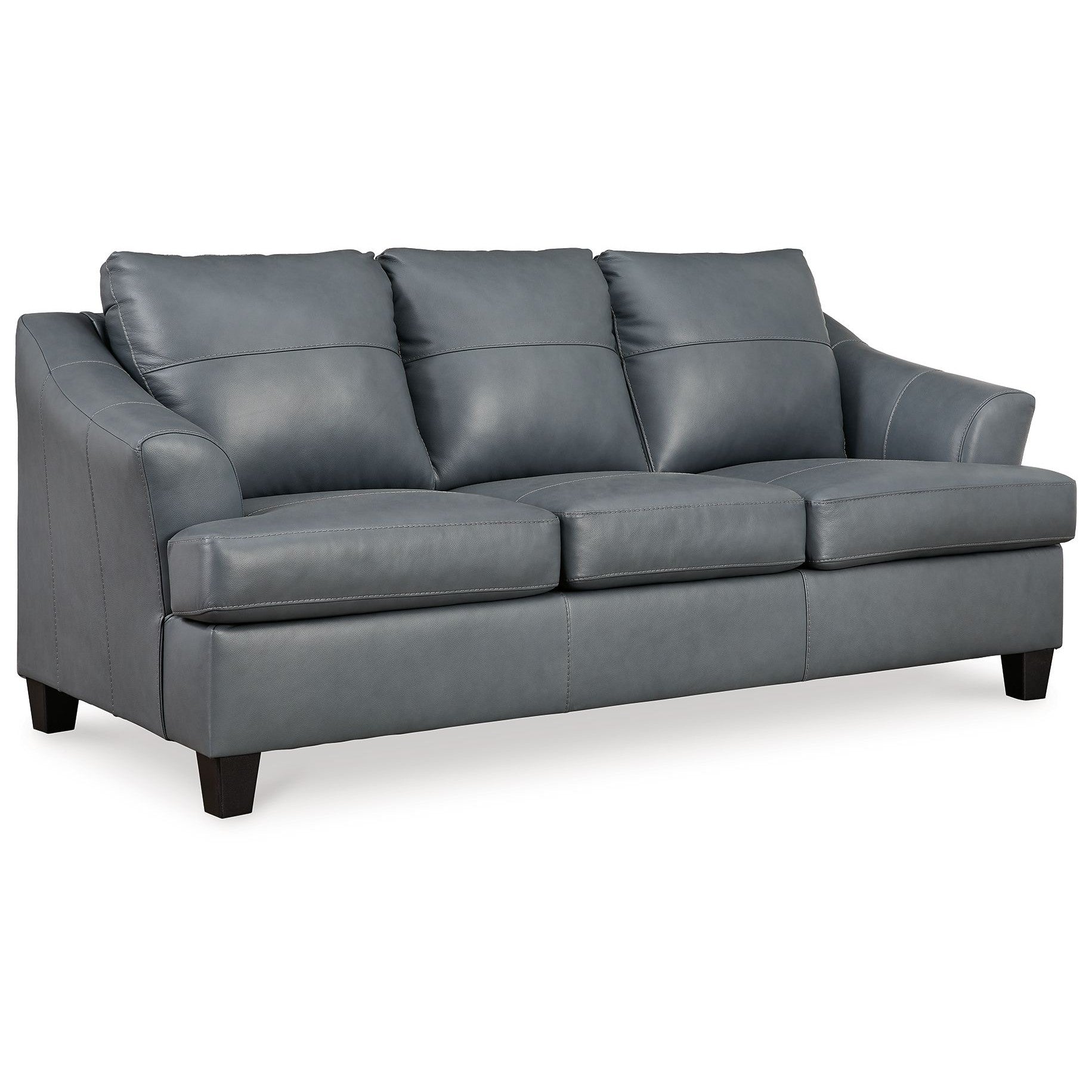 Genoa - Steel - Queen Sofa Sleeper - Leather Match
