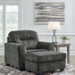 Lonoke - 2 Pc. - Chair And A Half, Ottoman - Gunmetal