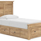 Makidern - Panel Storage Bed With 2 Under Bed Storage Units