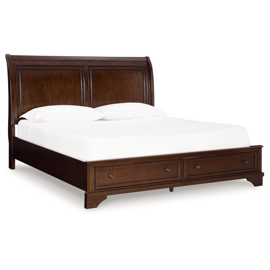 Trellington - Brown - Queen Sleigh Storage Bed
