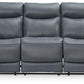 Mindanao - Steel - Pwr Reclining Sofa With Adj Headrest - Leather Match