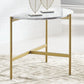 Wynora - White / Gold - Chair Side End Table