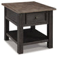 Tyler - Grayish Brown / Black - Rectangular End Table