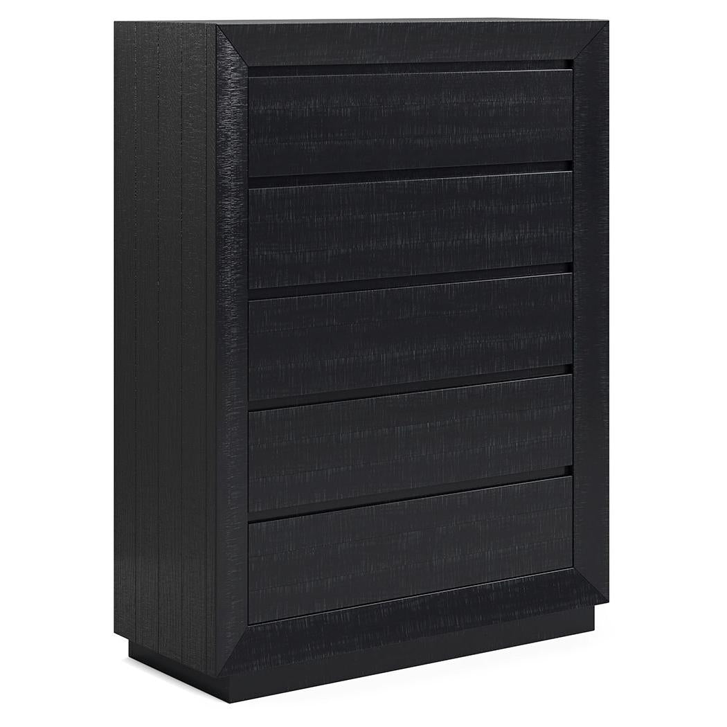 Londer - Black - Five Drawer Chest