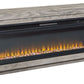 Naydell - 92" TV Stand With Wide Fireplace Insert - Gray