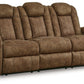 Wolfridge - Power Reclining Sofa With Adj Headrest - Brindle