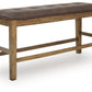 Urbinforte - Double Counter Height Upholstered Bench - Light Brown