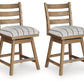 Ridgester - Upholstered Swivel Barstool (Set of 2) - Light Brown