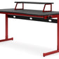 Lynxtyn - Red / Black - Home Office Desk With Raised Monitor Stand