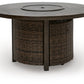 Monterey Point - Round Fire Pit Table - Dark Brown