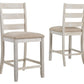 Skempton - Upholstered Barstool (Set of 2) - White - Fraser Furniture & Mattresses