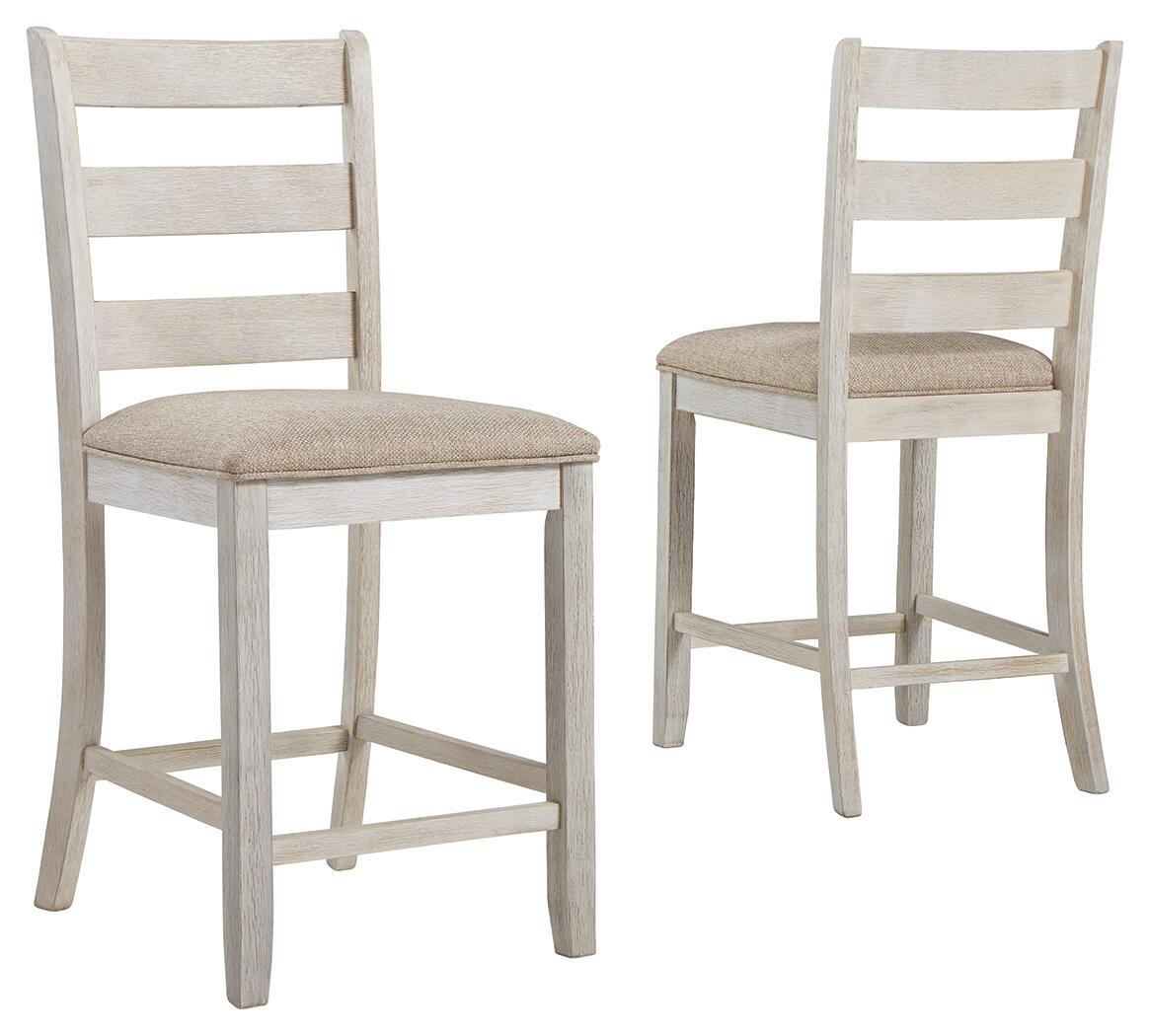 Skempton - Upholstered Barstool (Set of 2) - White - Fraser Furniture & Mattresses