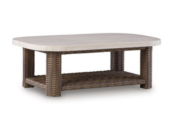 Dolan Creek - Rectangular Cocktail Table - Beige / Brown
