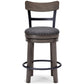 Caitbrook - Gray - Uph Swivel Barstool