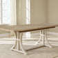 Shaybrock - Antique White / Brown - Rectangular Dining Room Extension Table