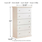 Bostwick - White - Five Drawer Chest