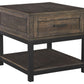 Johurst - Grayish Brown - Rectangular End Table