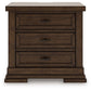 Taffenbrook - Medium Brown - Three Drawer Night Stand
