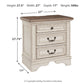 Realyn - Three Drawer Night Stand - White / Brown / Beige
