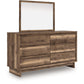 Chirason - Brown - Six Drawer Dresser And Mirror