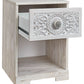 Paxberry - Whitewash - One Drawer Night Stand