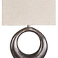 Saria - Metal Table Lamp  - Antique Silver Finish - Fraser Furniture & Mattresses