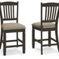 Tyler Creek - Upholstered Barstool (Set of 2) - Black / Grayish Brown - Fraser Furniture & Mattresses