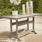 Seacliff Beach - Rectangular Counter Height Dining Table With Umbrella Option - Medium Brown