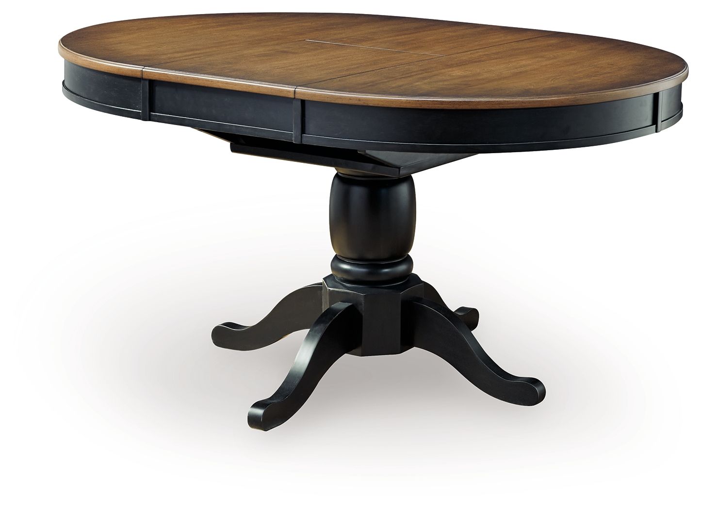 Clorazi - Oval Dining Room Butterfly Extension Table - Black / Brown - Fraser Furniture & Mattresses