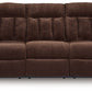 Free Wake - Reclining Power Sofa With Drop Down Table - Chocolate