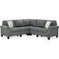 ALESSIO 4 PC SECTIONAL - CHARCOAL