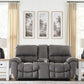 Bakerstein - Power Reclining Loveseat/Console/Adjustable Headrest - Galaxy