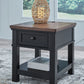 Wildenauer - Brown / Black - Rectangular End Table