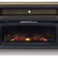 Foyland - 83" TV Stand With Electric Infrared Fireplace Insert - Black / Brown