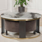 Jazmore - Brown / Brass Finish - Nesting Cocktail Tables (Set of 2)