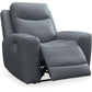 Mindanao - Steel - Pwr Recliner/Adj Headrest - Leather Match