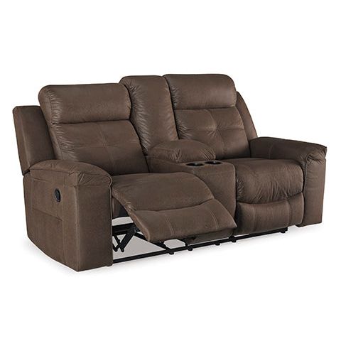 JESOLO RECLINING LOVESEAT WITH CONSOLE - COFFEE