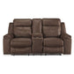 JESOLO RECLINING LOVESEAT WITH CONSOLE - COFFEE