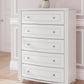 Kozlani - Five Drawer Chest - White