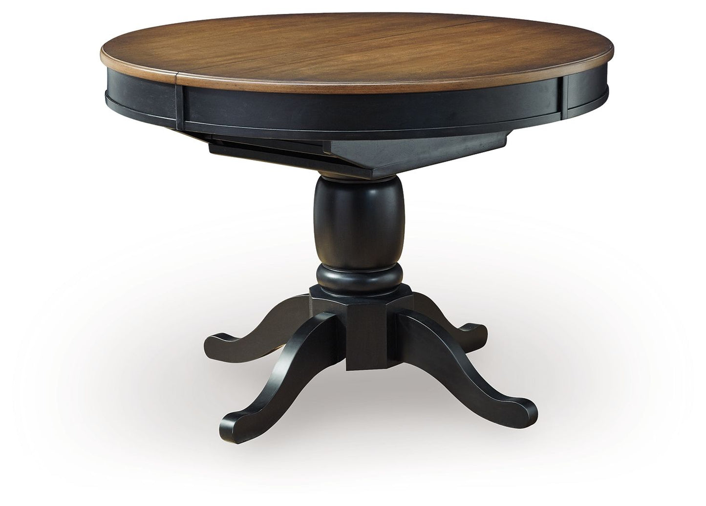 Clorazi - Oval Dining Room Butterfly Extension Table - Black / Brown - Fraser Furniture & Mattresses