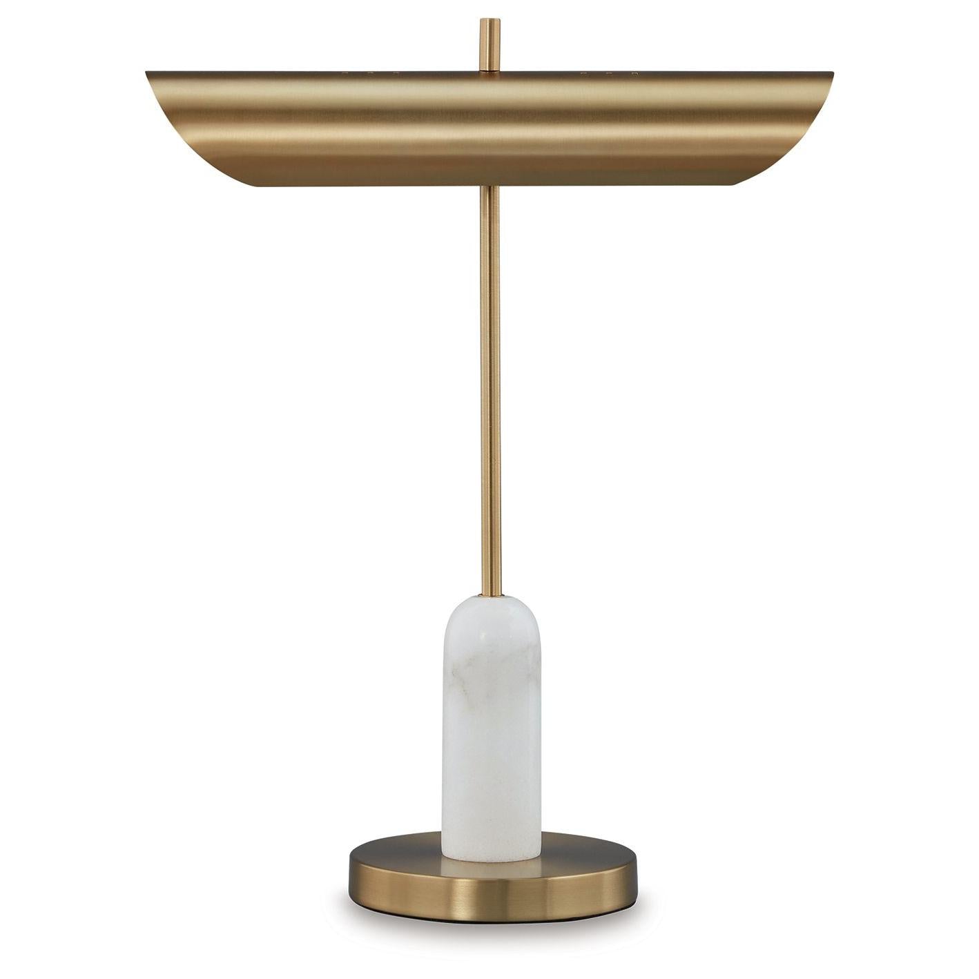 Rowleigh - Gold Finish / White - Marble Desk Lamp