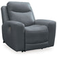 Mindanao - Steel - Pwr Recliner/Adj Headrest - Leather Match