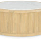 Camdill - Light Brown / White - Round Cocktail Table