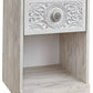 Paxberry - Whitewash - One Drawer Night Stand - Open Cubby