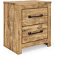Maystonna - Two Drawer Night Stand - Brown - Fraser Furniture & Mattresses