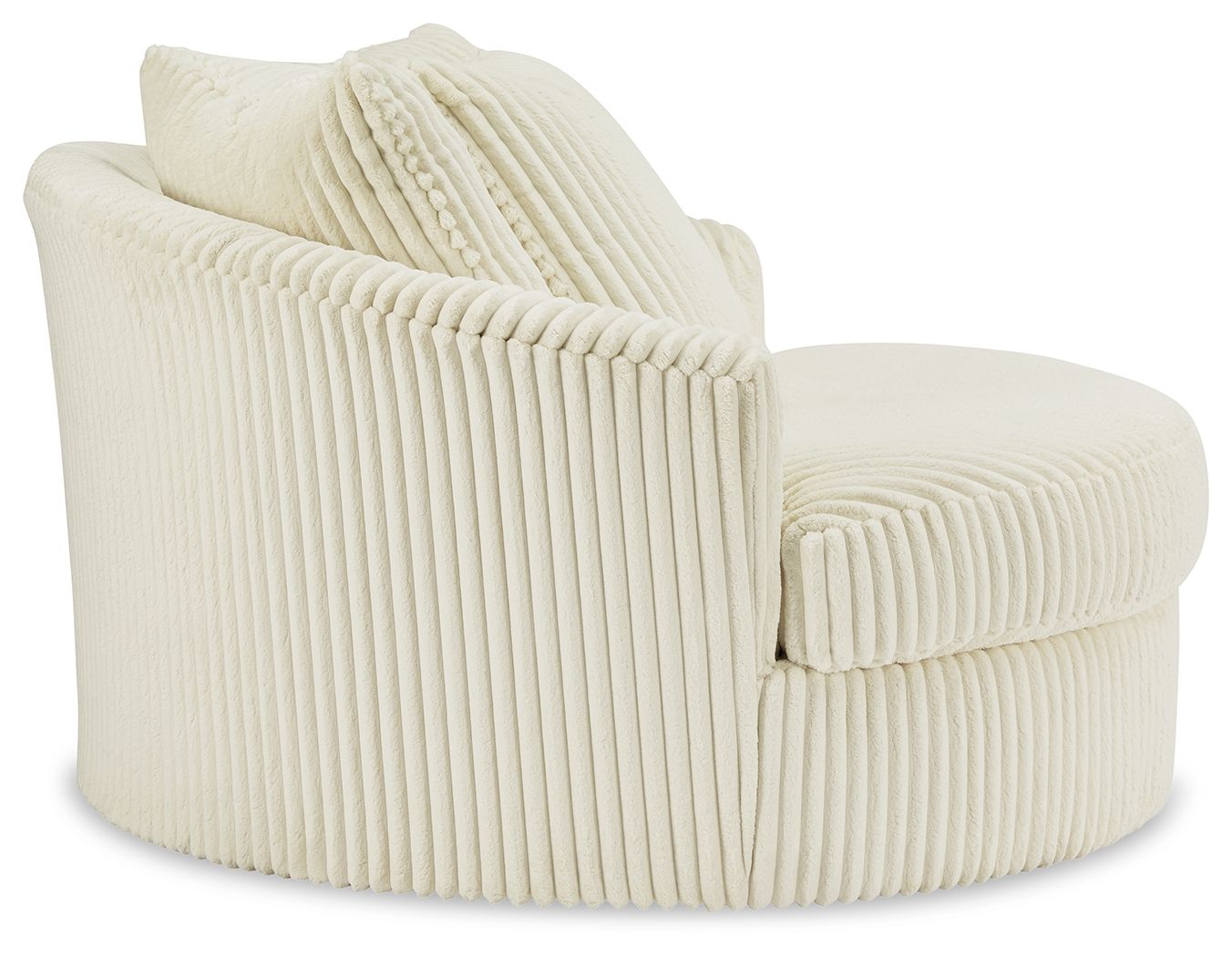 Lindyn - Ivory - Oversized Swivel Accent Chair - Fabric